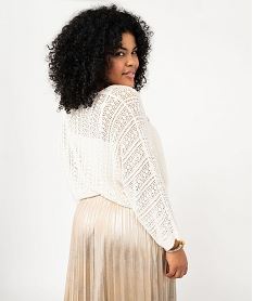 pull ajoure en maille scintillante femme grande taille beige pulls et giletsF144101_3