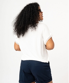 tee-shirt a manches courtes a col v femme grande taille beige t-shirts manches courtesF145801_3