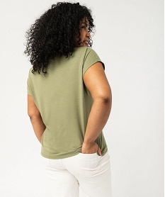 tee-shirt femme grande taille a manches courtes avec motifs vertF146101_3