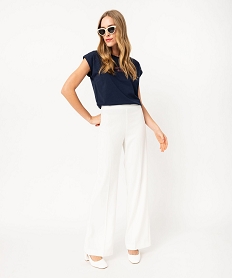 tee-shirt manches courtes coupe loose avec boutons fantaisie femme bleu t-shirts manches courtesF146801_4