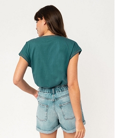tee-shirt a manches courtes avec finitions scintillantes femme bleu t-shirts manches courtesF147401_3