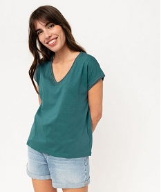 tee-shirt a manches courtes avec finitions scintillantes femme bleu t-shirts manches courtesF147401_4