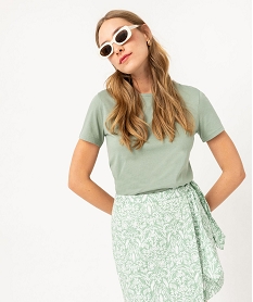 tee-shirt a manches courtes et col rond femme vert t-shirts manches courtesF147801_1