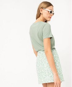 tee-shirt a manches courtes et col rond femme vert t-shirts manches courtesF147801_3