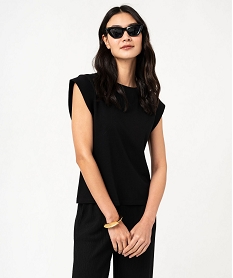 GEMO Tee-shirt sans manches coupe large femme Noir