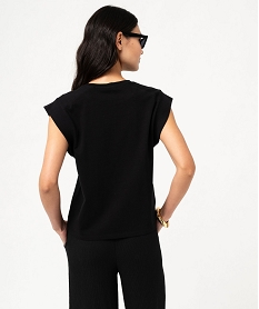 tee-shirt sans manches coupe large femme noir t-shirts manches courtesF148601_3