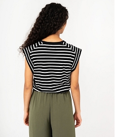 tee-shirt manches courtes a rayures femme bleu t-shirts manches courtesF148801_3