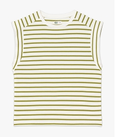 tee-shirt manches courtes a rayures femme beige t-shirts manches courtesF148901_4
