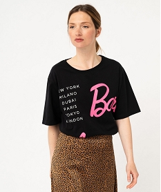GEMO Tee-shirt manches courtes imprimé femme - Barbie noir standard