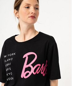 tee-shirt manches courtes imprime femme - barbie noir t-shirts manches courtesF149201_2