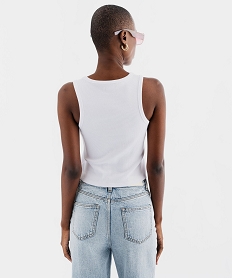 debardeur court en maille cotelee avec message brode femme blanc chine debardeursF152501_3