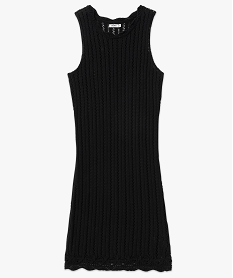 robe sans manches en maille ajouree femme noirF152701_4