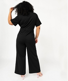 combinaison pantalon a manches courtes femme grande taille noir combinaisons pantalonF153801_3