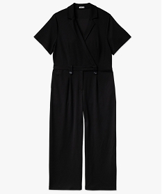 combinaison pantalon a manches courtes femme grande taille noir combinaisons pantalonF153801_4