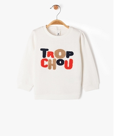 sweat a message avec interieur molletonne bebe garcon beige sweatsF154301_1