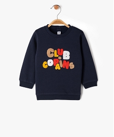 sweat a message avec interieur molletonne bebe garcon bleu sweatsF154501_1