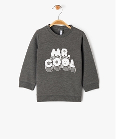 GEMO Sweat léger à message bébé garçon gris standard