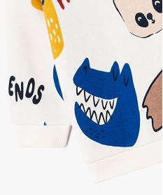 sweat interieur molletonne avec motifs animaux bebe garcon beige sweatsF155201_2