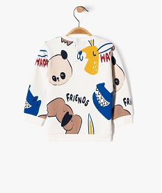 sweat interieur molletonne avec motifs animaux bebe garcon beige sweatsF155201_4