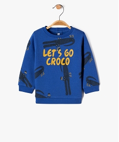 GEMO Sweat intérieur molletonné avec motifs animaux bébé garçon bleu standard