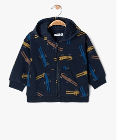 GEMO Sweat à capuche à motifs crocodiles bébé garçon navy