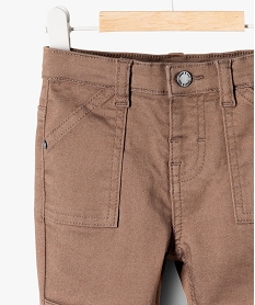 pantalon stretch en fibre resistante bebe garcon brun pantalonsF156901_2