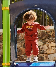 pantalon en maille coupe cargo bebe garcon rouge pantalons et jeansF159801_4
