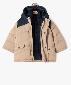 blouson a capuche avec gilet amovible bebe garcon beige manteauxF161701_2
