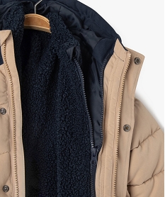 blouson a capuche avec gilet amovible bebe garcon beige manteauxF161701_4