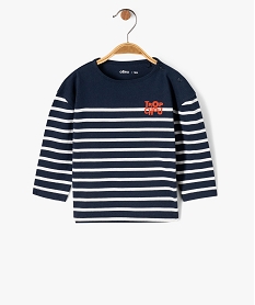 GEMO Tee-shirt manches longues à rayures bébé garçon navy