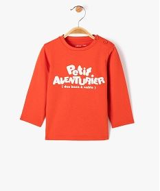 tee-shirt manches longues a message fantaisie bebe garcon rouge tee-shirts manches longuesF164901_4