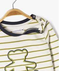 tee-shirt a manches longues raye bebe garcon - lulucastagnette beige tee-shirts manches longuesF165401_2