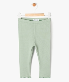 GEMO Legging en maille côtelée avec bas froncé bébé fille Vert