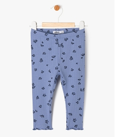 legging en maille cotelee avec bas fronce bebe fille bleu leggingsF167501_4