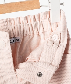 short ample a revers en velours cotele bebe fille rose shortsF168201_2