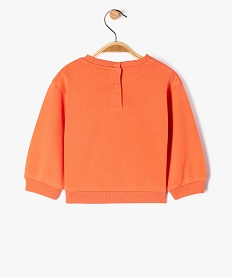sweat molletonne avec motifs et message bebe fille orange sweatsF168601_4