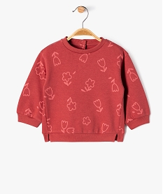 sweat a motifs interieur molletonne bebe fille rose sweatsF168901_1