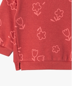 sweat a motifs interieur molletonne bebe fille rose sweatsF168901_2