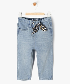 jean delave a details fleuris bebe fille bleu jeansF169401_4