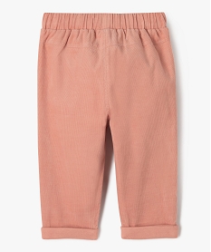 pantalon en velours cotele avec noeud a la taille bebe fille rose pantalonsF170101_4