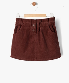 GEMO Jupe courte en velours côtelé à taille élastique bébé fille marron standard