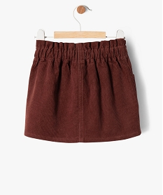 jupe courte en velours cotele a taille elastique bebe fille brun jupesF170401_3