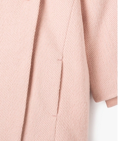 manteau a capuche avec doublure peluche bebe fille rose manteauxF170501_3