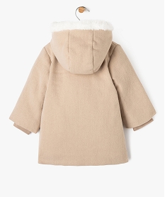 manteau a capuche avec doublure peluche bebe fille beige manteauxF170601_4