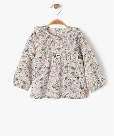 GEMO Blouse manches longues ample à col volanté fille - LuluCastagnette blanc standard