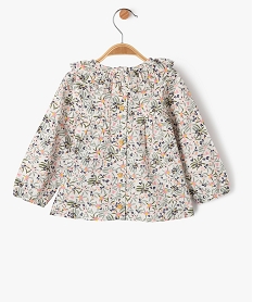 blouse manches longues ample a col volante fille - lulucastagnette beigeF171301_3