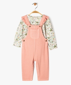GEMO Ensemble 2 pièces bébé fille tee-shirt et salopette - LuluCastagnette Rose