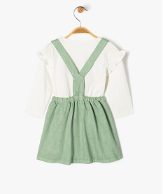 ensemble 2 pieces bebe fille tee-shirt et jupe a bretelles - lulucastagnette vertF171601_3
