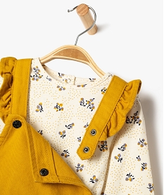 ensemble 2 pieces bebe fille   robe tee-shirt a manches longues jaune robesF171701_2