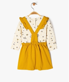 ensemble 2 pieces bebe fille   robe tee-shirt a manches longues jaune robesF171701_3